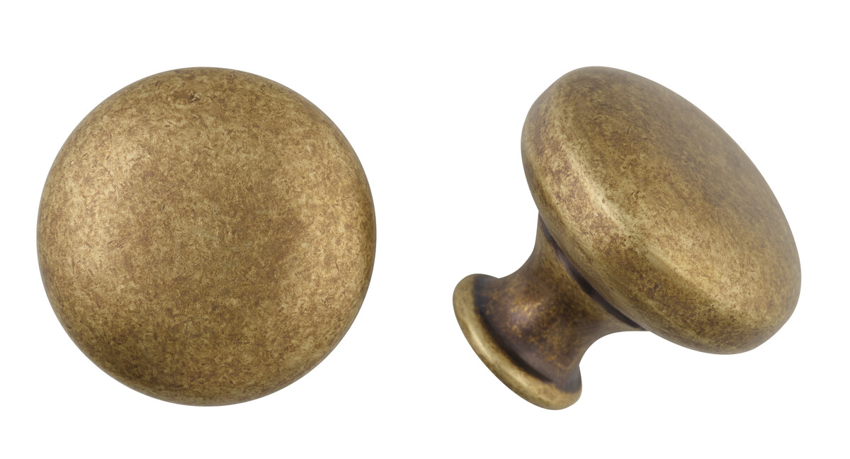 Antique gold round knob