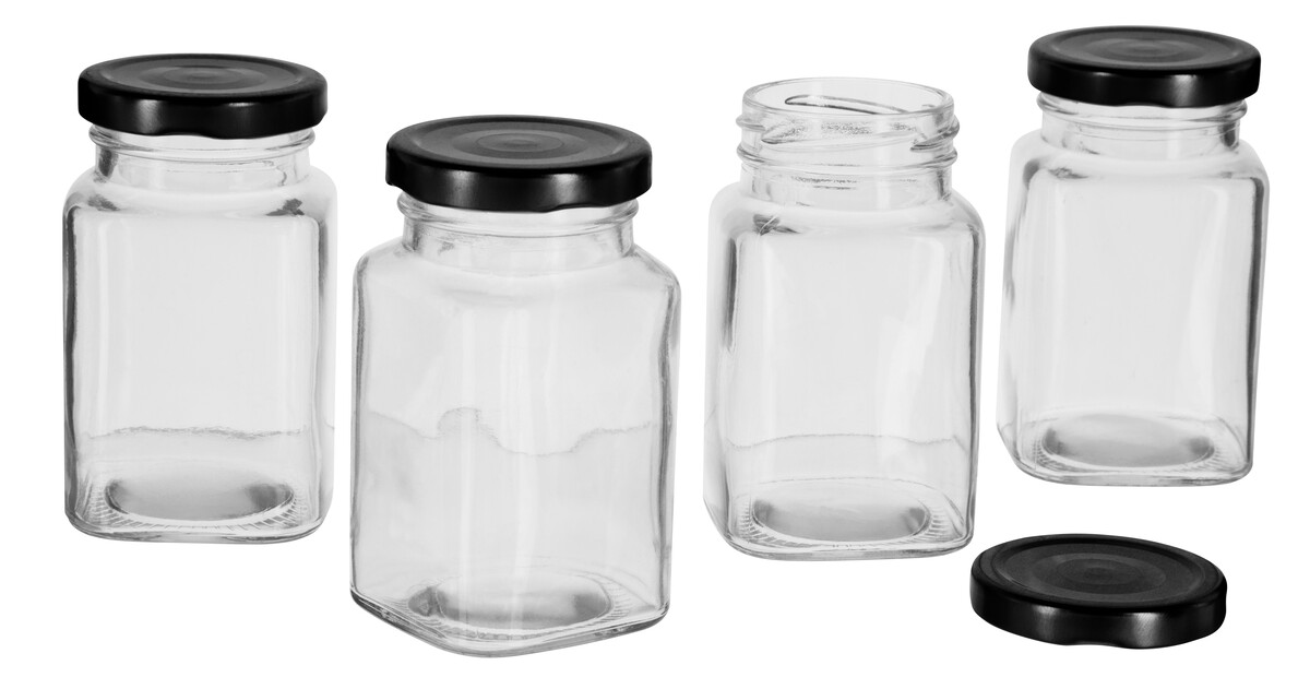 Small glass jar with screw lid