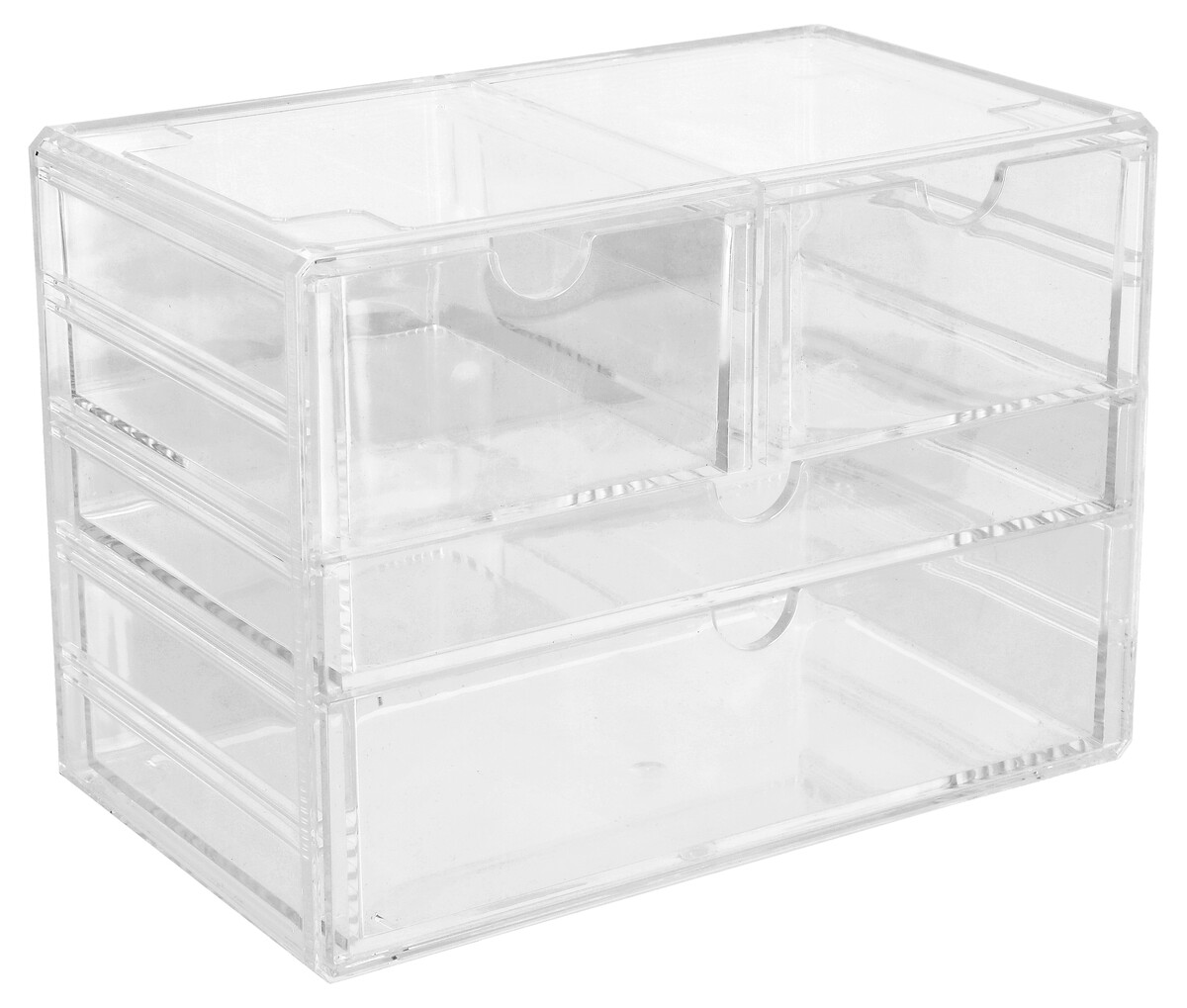 Makeup organizer with 4 clear drawers