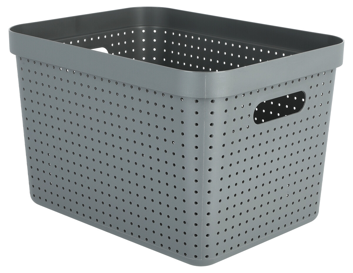 Gray storage basket